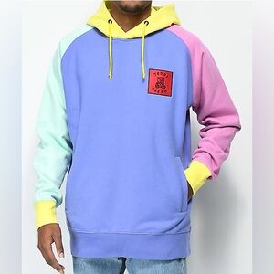 Teddy Fresh Colorblock Hoodie Hooded Sweatshirt Pullover Cotton SIZE LARGE *invM